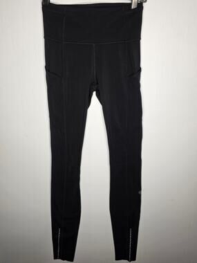 Lululemon Black High-Rise Leggings with Pockets Size 4 Athletic Running Tights